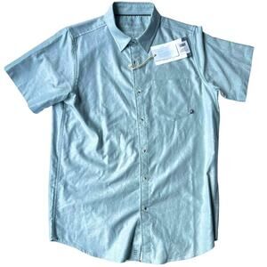 Free Fly Shirt Men's Small Sullivans Blue Short Sleeve Button Up Outdoor